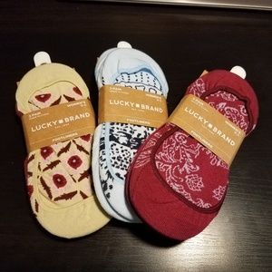NWT Set of 3 Lucky Brand foot liner socks 3-Pack